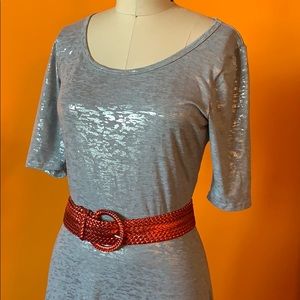 Lularoe elegant grey & silver maxi party dress